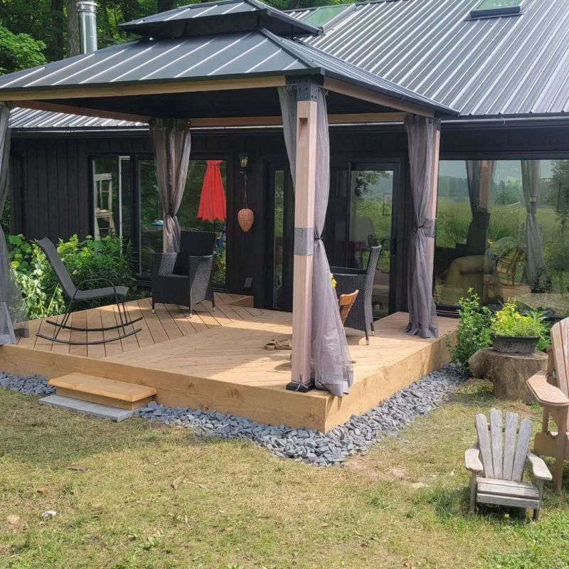 modern gazebo view after installation