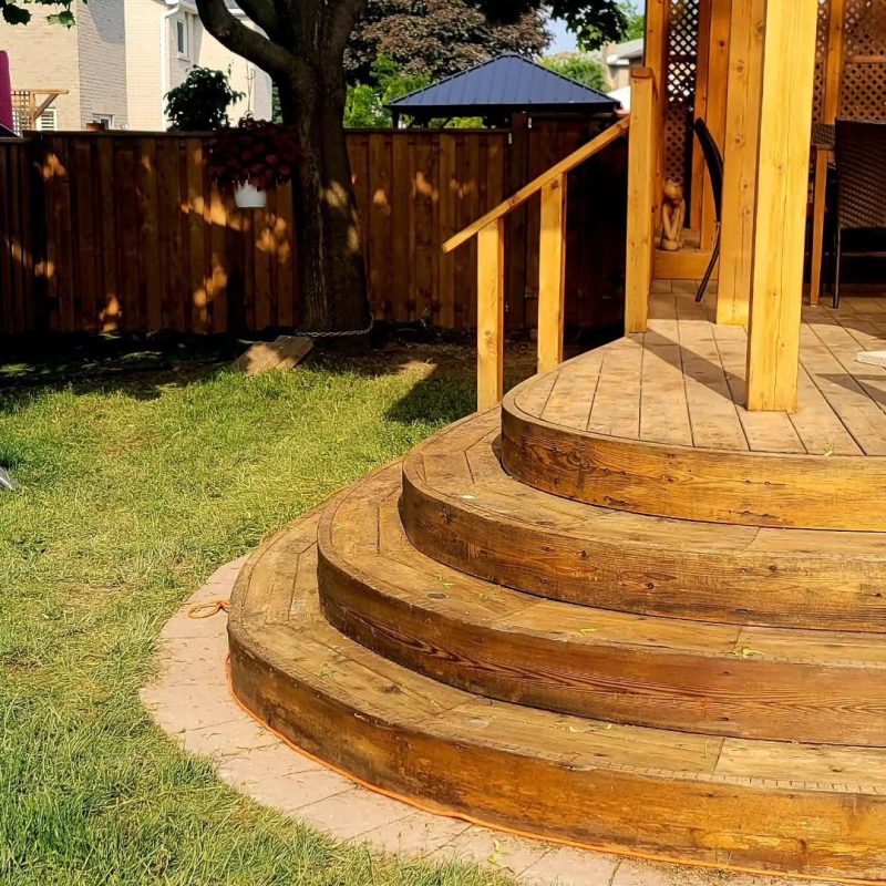 wood steps and deck installation